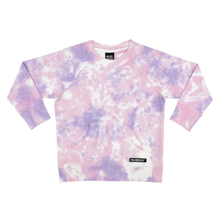 Villervalla- SWEATSHIRT TIE-DYE COLLEGE WEAR LAVENDER/RASPBERRY