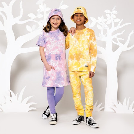 Villervalla- SWEATSHIRT TIE-DYE COLLEGE WEAR MANDARIN/LEMON