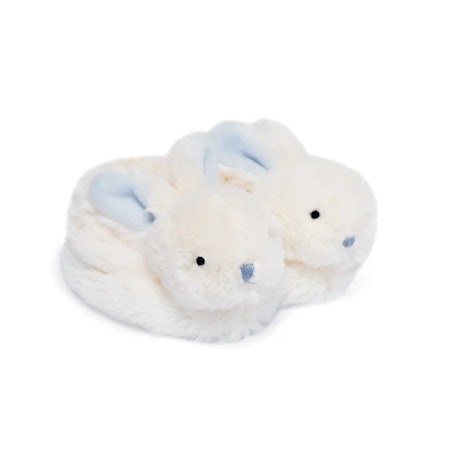 Doudou Et Compagnie- LAPIN BONBON Booties with Rattle, Blue - 0/6 months