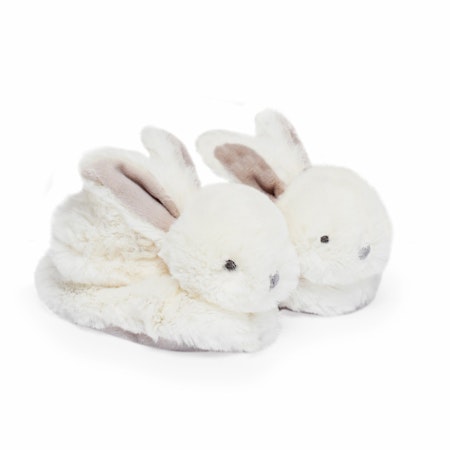 Doudou Et Compagnie- LAPIN BONBON Booties with Rattle, Taupe - 0/6 months