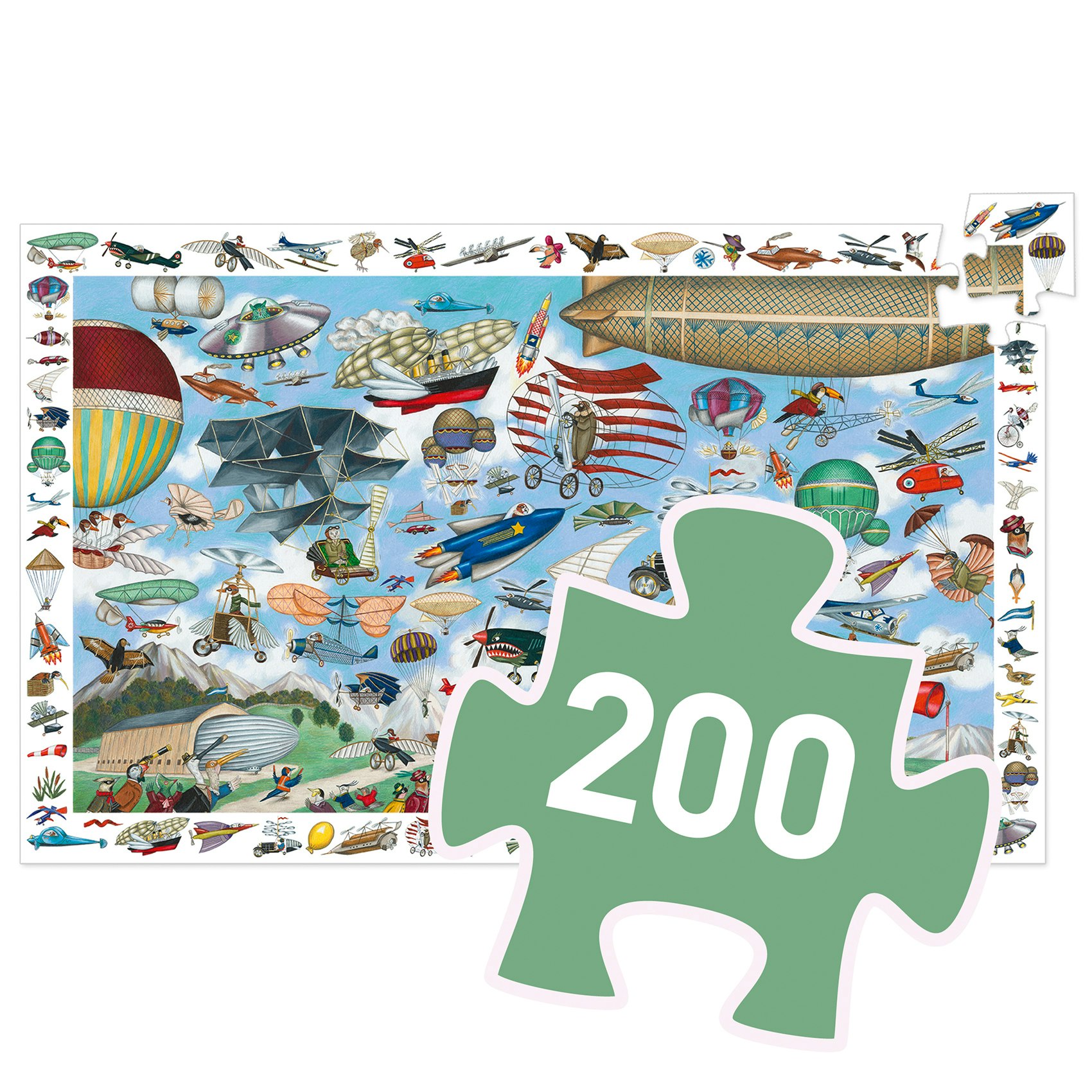 Djeco- Observation puzzle, Aero Club, puzzle, 200 pcs - FSC MIX