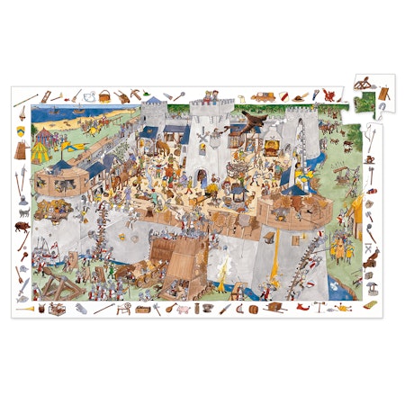 Djeco- Observation puzzle, ortified castle, 100 pcs - FSC MIX