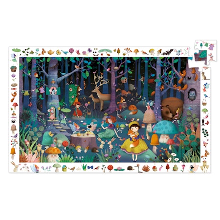 Djeco- Observation puzzle, Enchanted forest, 100 pcs - FSC MIX