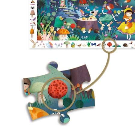Djeco- Observation puzzle, Enchanted forest, 100 pcs - FSC MIX