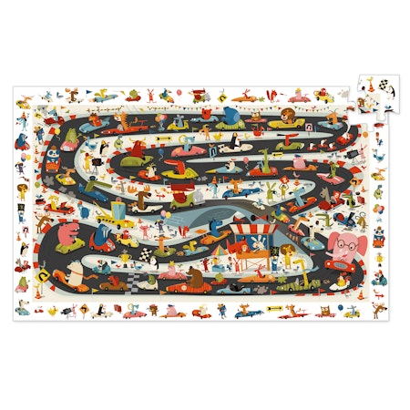 Djeco- Observation puzzle, Car Rally, 54 pcs - FSC MIX
