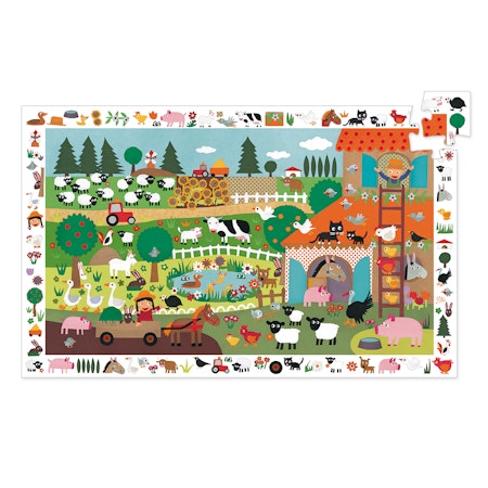 Djeco- Observation puzzle, The Farm, 35 pcs - FSC MIX