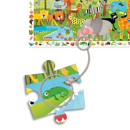Djeco- Observation puzzle, Jungle, 35 pcs - FSC MIX