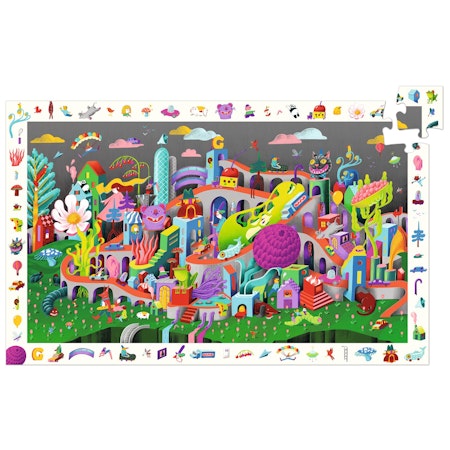 Djeco- Observation puzzle, Crazy Town - 200 pcs - FSC MIX