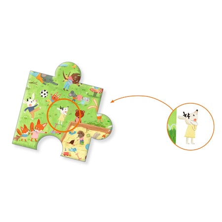 Djeco- Observation puzzle, Little Friends' Garden - 35 pcs - FSC MIX