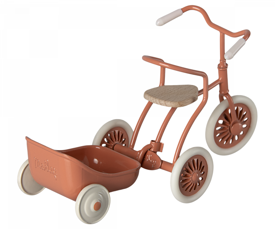 Maileg- Tricycle hanger, Mouse - Coral/ möss ss24