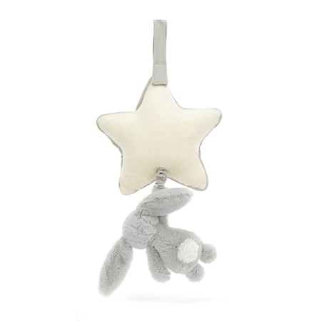 Jellycat- Bashful Silver Bunny Musical Pull/ speldosa.