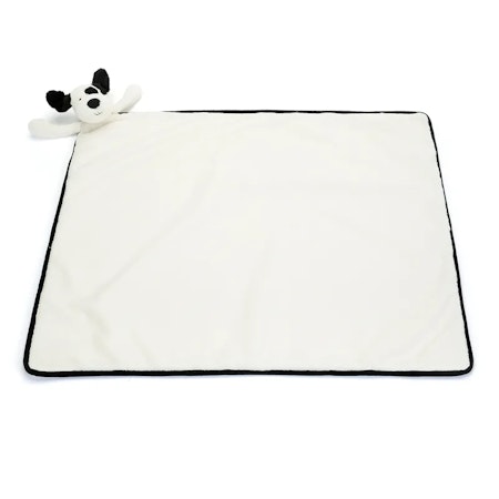 Jellycat- Bashful Black & Cream Puppy Blankie/ babyfilt.