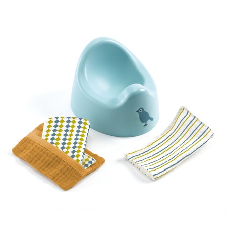 Djeco- Pomea Doll Potty & Wipes/ potta/ docktillbehör