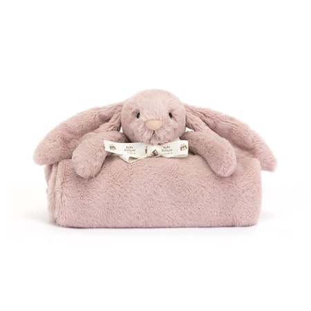 Jellycat- Bashful Luxe Bunny Rosa Blankie/ babyfilt.