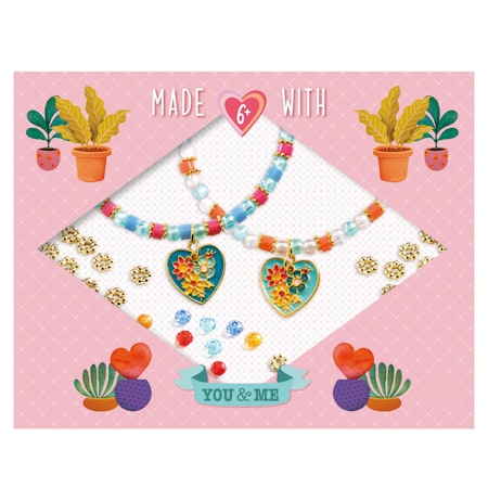 Djeco- You & Me - Heart Threading vänskapsband/  pysselbox..