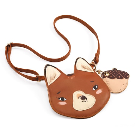 Djeco- Shoulder Bag with Mini Wallet/ förtjusande axelväska i konstläder- Fox
