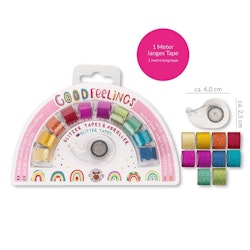 Trendhaus- GOOD FEELINGS Rainbow Glitter Tejp incl tejphållare, set om 12 delar