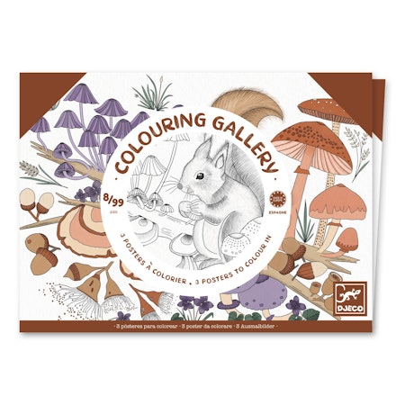 Djeco- Colouring Gallery - Naturalist/ Målar alt klisterbok. Pyssla.