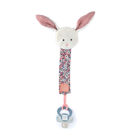Doudou Et Compagnie- BOH´AIME - Pacifier Holder vit kanin/ Napphållare.