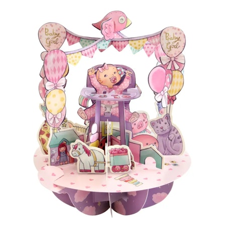Santoro- Pirouettes Card - Baby Girl