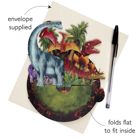 Santoro- Pirouettes Card - Jurassic Dinosaurs