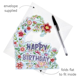 Santoro- Pendulum Card - Happy Birthday - Floral