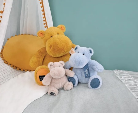 Doudou Et Compagnie- HIPPO - Bleu jean 25 cm