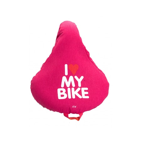 Liix Saddle Cover I Love My Bike Pink sadelskydd