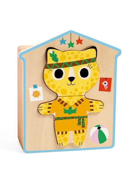 Djeco- Wooden puzzle, Dressup-Mix, 18 pcs