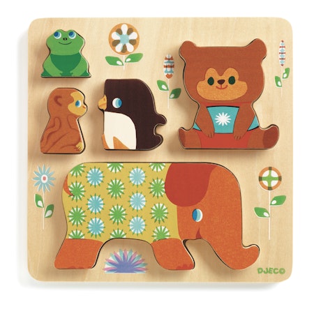 Djeco- Reliefpuzzle, Woodypile, 5 pcs