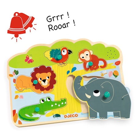 Djeco- Sound Puzzle - Baobab, 5 pcs