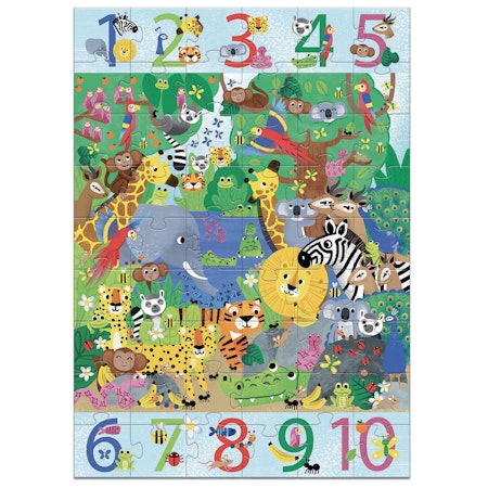 Djeco- 1 to 10 Jungle - FSC MIX, 54 pcs