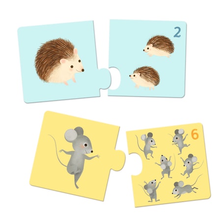 Djeco- Puzzle Duo, Baby Animals - FSC MIX