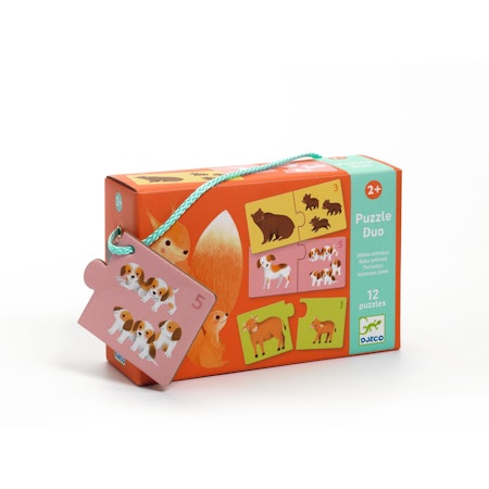 Djeco- Puzzle Duo, Baby Animals - FSC MIX