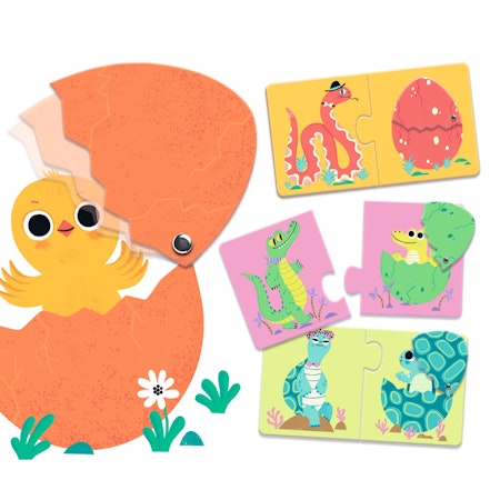 Djeco- Funny Eggs - Puzzle Duo