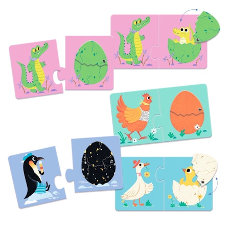 Djeco- Funny Eggs - Puzzle Duo