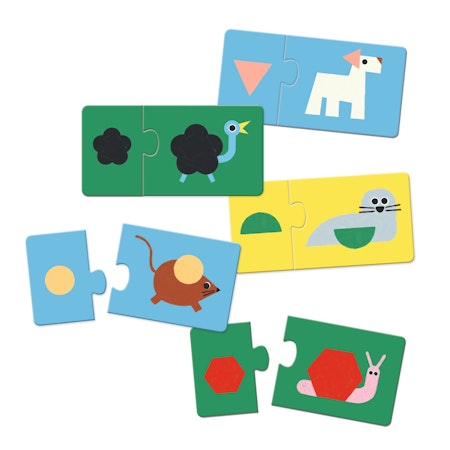 Djeco- Puzzle Duo, Shapes & Animals - FSC MI