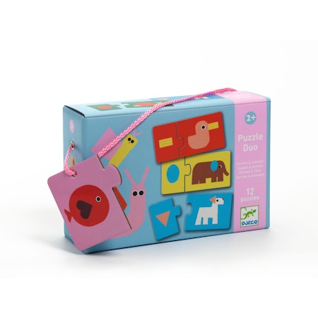 Djeco- Puzzle Duo, Shapes & Animals - FSC MI