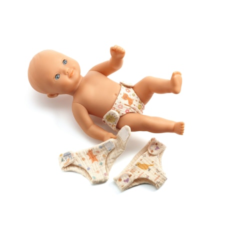 Djeco- 3 Nappies For Dolls / docktillbehör