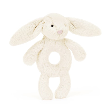 Jellycat- Bashful Cream Bunny Ring Rattle/ skallra