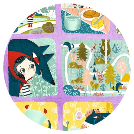 Djeco- Story Puzzle, Little Red Riding Hood - 35 pcs - FSC MIX