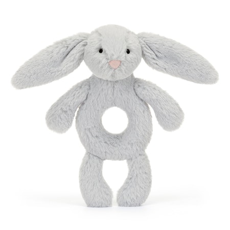 Jellycat- Bashful Silver Bunny Ring Rattle/ skallra