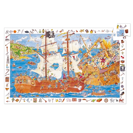 Djeco- Observations puzzle Pirates, 100 pcs - FSC MIX