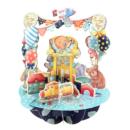 Santoro- Pirouettes Card - Pirouettes Card - Baby Boy