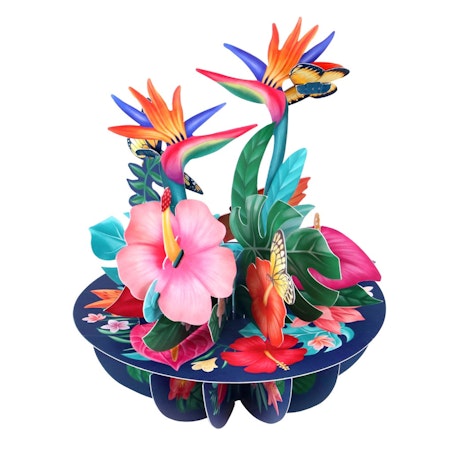 Santoro- Pirouettes Card - Tropical Flowers