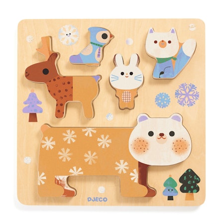 Djeco- Relief Puzzle: WoodyStack - 5 pcs - FSC 100%