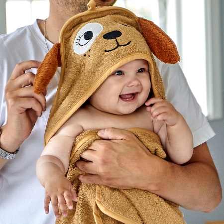 Roommate- Hooded Towel - DOG, tan