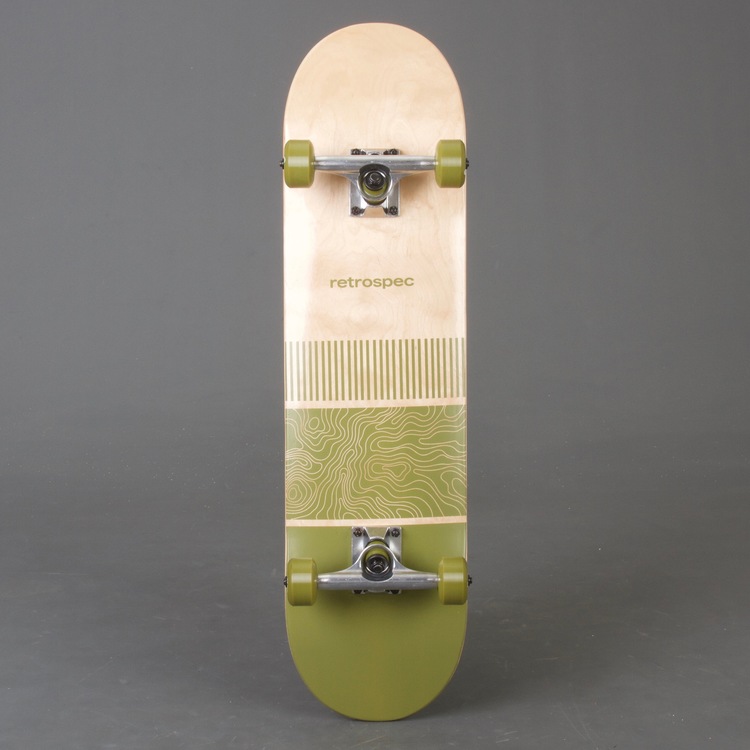 Retro S Topo Olive Skateboard 8.0" Komplett