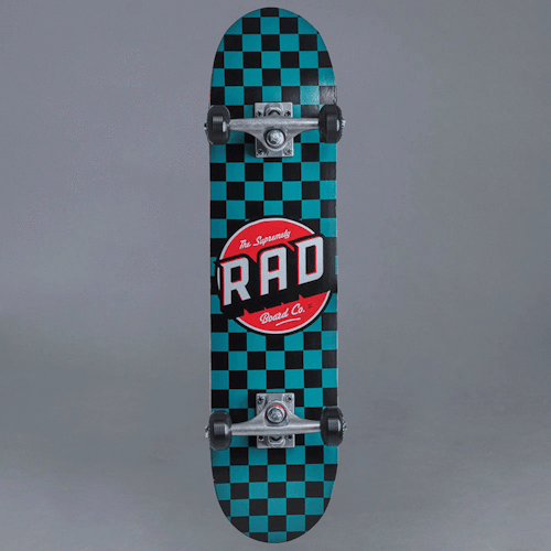 Rad Checkers Teal 7.25 Komplett Skateboard