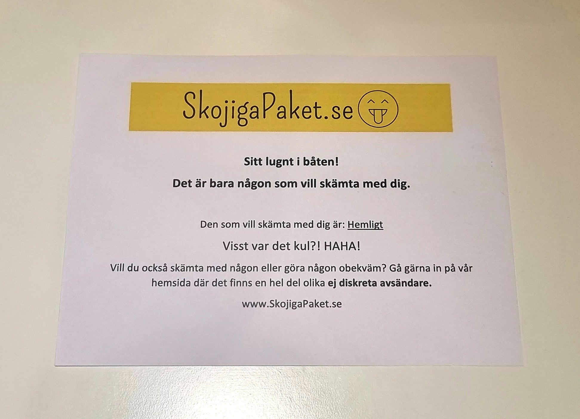 Skämtbrev - FörstoraSnoppen.se